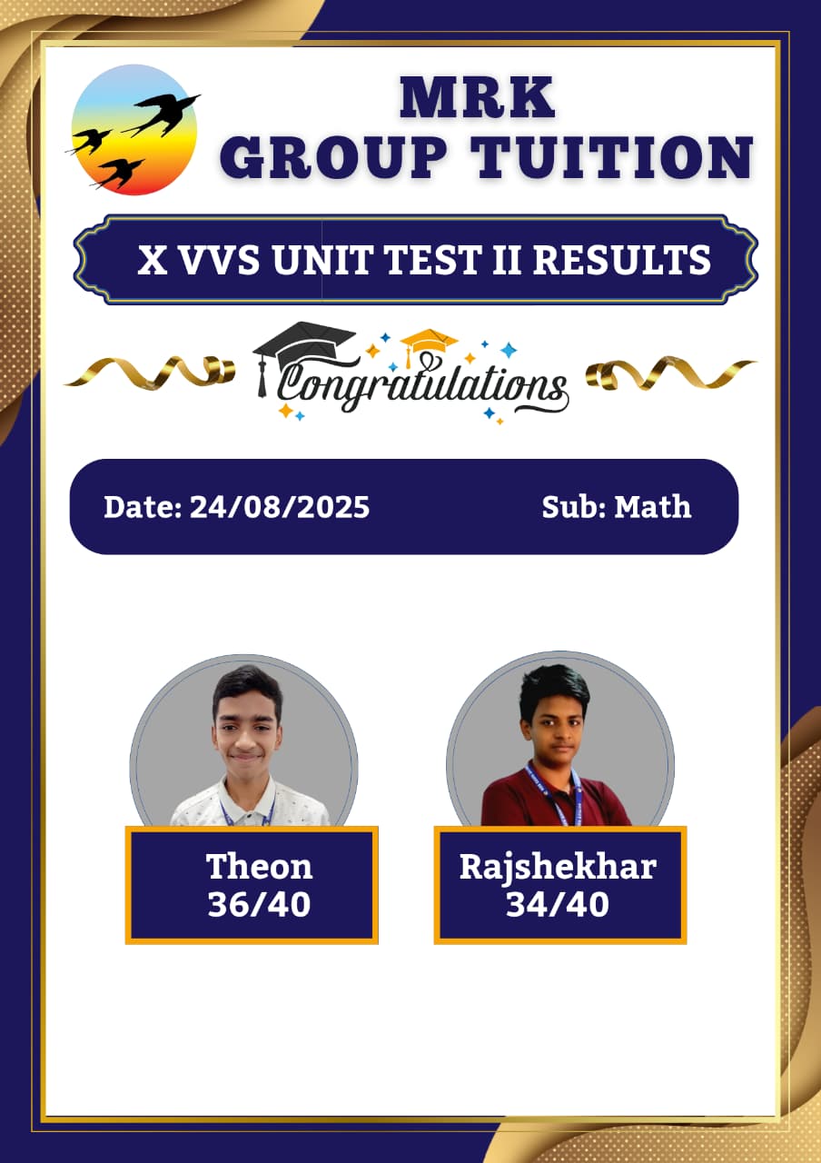 X VVS UNIT TEST II RESULTS