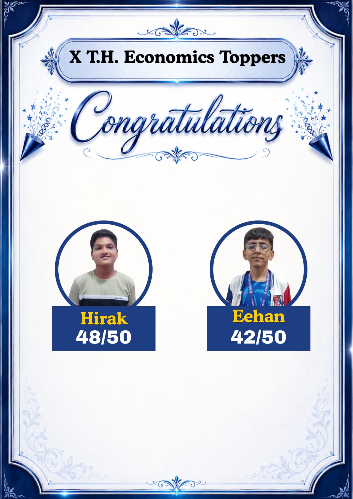 X T.H. Economics Toppers